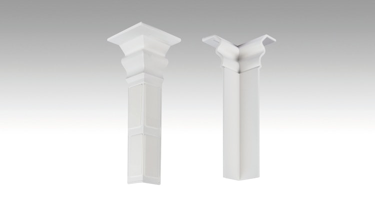 MeisterWerke Zubehör-Steckfußleiste Innenecke Hamburgerprofil-weiß 2001 - 10 PK / 11 PK / 12 PK / 13 PK