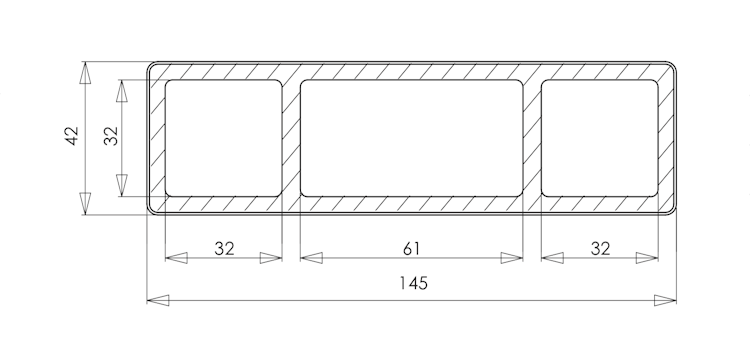 Fiberdeck Brise Soleil Fassadenprofil 42 x 145 x 3900 mm