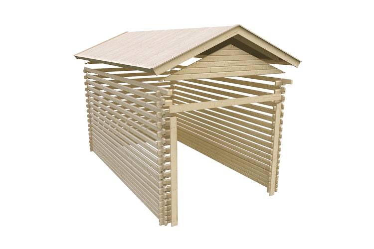 Karibu Garage Blockhausgarage 28 mm natur