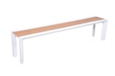 Vorschaubild Garden Pleasure Bank VENICE 180 cm, Aluminium Weiß / Nonwood Teak-Optik