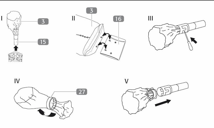 Juwel Ersatzschutzhülle weiß für Wäschespinne mit Perlen