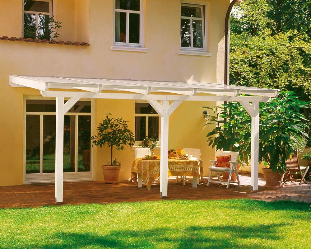 Skan Holz Terrassenüberdachung Andria mit Mittelpfosten Breite 541 cm