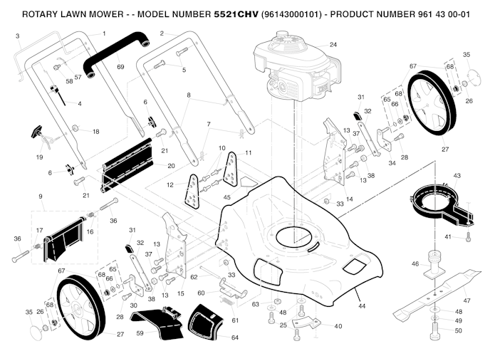 Husqvarna Rasenmäher gelegentliche Nutzung 96143000101 5521CHV (Not for sale in California)