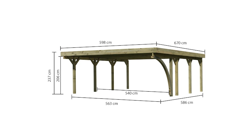 Karibu Carport Doppelcarport Classic Doppel 2 - kesseldruckimprägniert