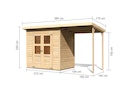 Vorschaubild Karibu Eco Gartenhaus Merseburg 3 inkl. Anbaudach - Sparset