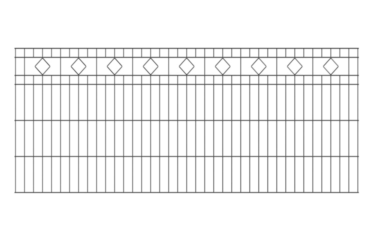 dz Schmuckzaunset Residenz MALAGA 6/5/6 Pfosten VAP mit Profilabdeckschiene