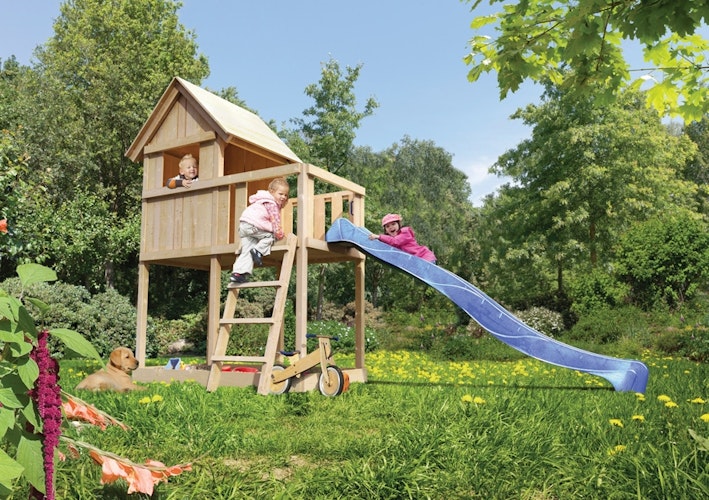 Akubi Kinderspielturm Frieda mit Rutsche (Set A)