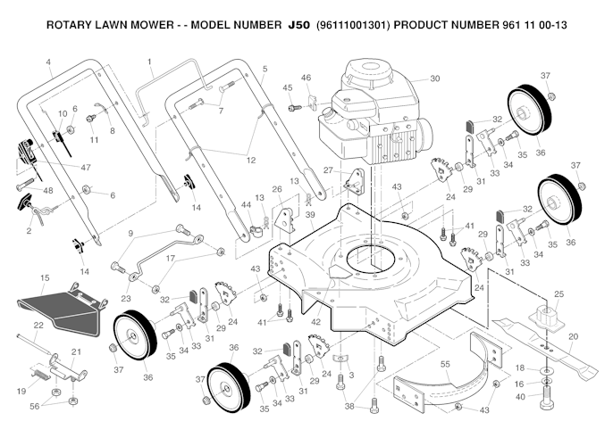 Husqvarna Rasenmäher gelegentliche Nutzung 96111001301 J 50