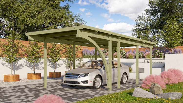 Karibu Carport Einzelcarport Eco 1/2 - kesseldruckimprägniert