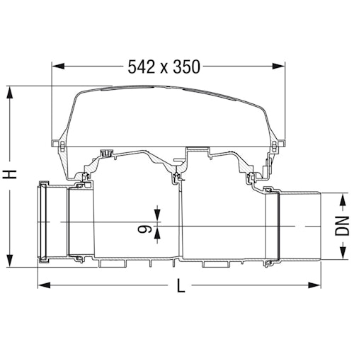 KESSEL 80150 - Grundkörper / Reinigungsrohr Controlfix DN 150 für freiliegenden Einbau