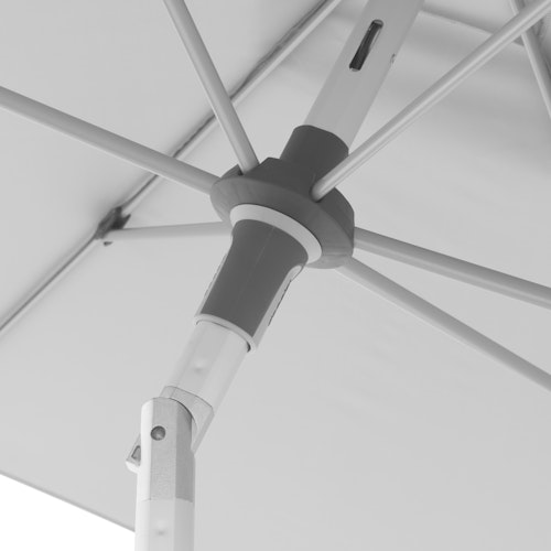 doppler Mittelmastschirm EXPERT 220 x 140 Auto-Tilt, Aluminium Silber / 100 % Polyester 180 g/m²