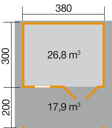 Weka 28 mm Gartenhaus 111 A mit Vordach (200 cm)