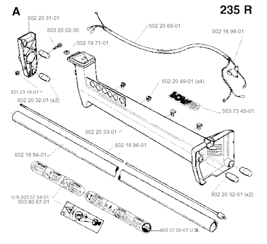 Husqvarna Motorsensen/Freischneider 235 R, 19954500001-19970500000