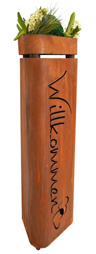 Badeko Metallsäule Bregenz in Edelrostoptik - inkl. Pflanzschale inkl. gratis Beleuchtungsset im Wert von 25,90 €