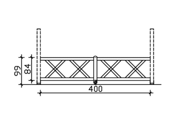 Skan Holz Brüstung Andreaskreuz zu Pavillon Cannes / Orleans