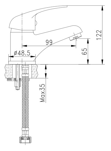 Waschtischarmatur ATHOS, Chrom