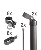 Alberts® Zauneck-Set f.Maschendrahtzäune,anthr.-met.,z.Einbet.,f.Höhe: 1500 mm 634506