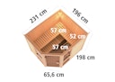 Vorschaubild Karibu Amelia 3 - Sauna mit Eckeinstieg 68 mm inkl. gratis Sauna-Zubehörset im Wert von 234,94 €