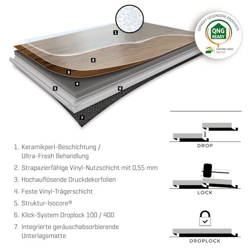 SLY Large Midi Klick-Designboden Fliesenoptik