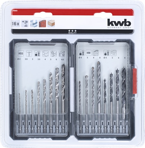 kwb Kombi Bohrerbox 16tlg. L-Box 108950