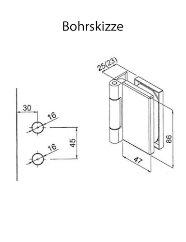 Infraworld Gewerbliches Türband 47 x 86 mm (1 Stück)