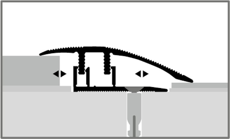 Parkettfreund Premium-Laminat-Anpassungsprofil PF 586L F9 sand 1000x45 mm - 6 - 10 mm Aluminium eloxiert gerillt