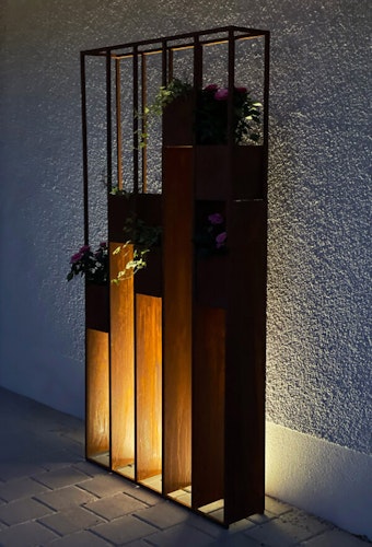Badeko Pflanzregal „Lazise“ in Edelrostoptik 94 cm breit
