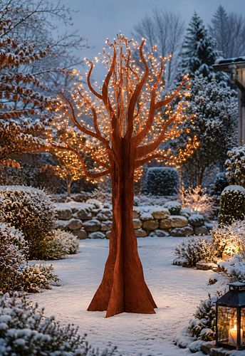 Badeko Baum-Deko 190 cm hoch in Edelrostoptik