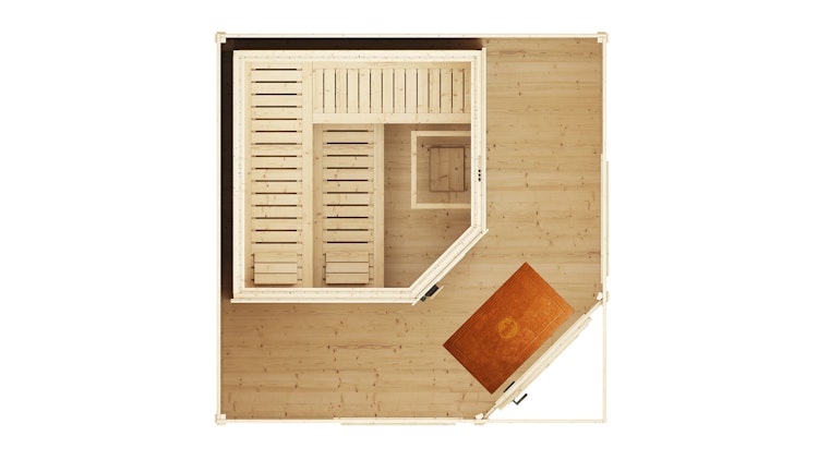 Weka Blockbohlen Saunahaus Kurikka inkl. Elementsauna 28/68 mm