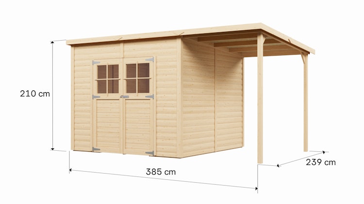 Bertilo Gartenhaus Alster 4 Plus XL natural - 19 mm