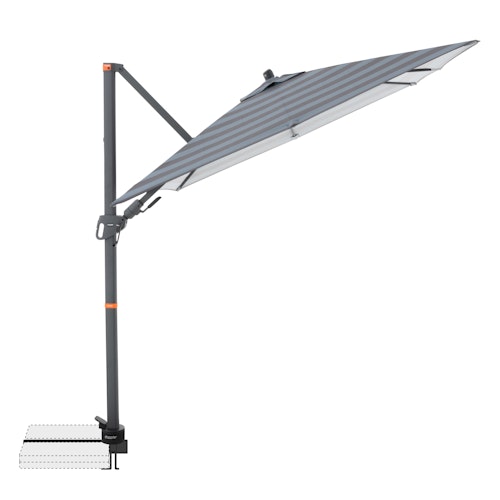 doppler Pendelschirm myZONE 210 x 210, Aluminium Anthrazit / 100 % Polyester 180 g/m²