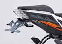 Vorschaubild PROTECH X-SHAPE 125ccm Kennzeichenhalter SET mit Reflektor und Beleuchtung Alu & Stahl Schwarz für KTM 125 Duke