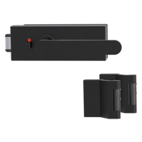 Griffwerk PURISTO S -Graphitschwarz Ganzglastürbeschlagset -3-teiliger Bandsatz -mit Griff AVUS -GSC -smart2lock