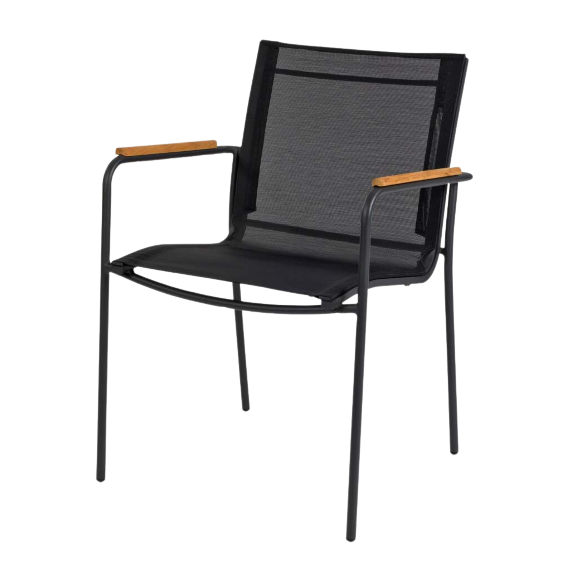 Cinas Stapelsessel MOOD Classic, Aluminium Anthrazit / Kunststoffgewebe Schwarz - Sonderaktion