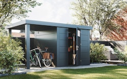 Telluria Metallgerätehaus Classico 2424 mit 170 cm Seitendach small