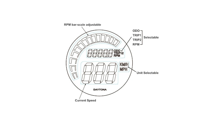 Daytona Tachometer Velona 60 Dark Twin