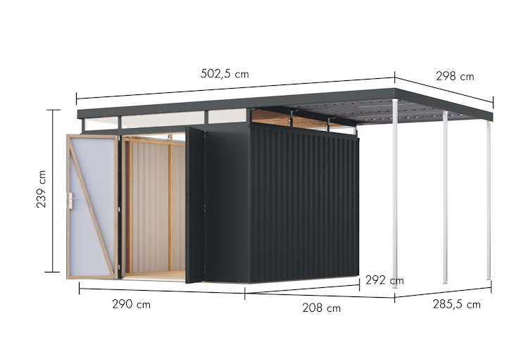 Karibu Metall Gartenhaus Aurum 2/2,5/3/3,5