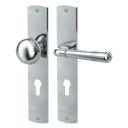 Vorschaubild Griffwerk FABIO -Chrom Langschild-Garnitur -sichtbar verschraubt -Knopf R21 -WR -TS 40-45mm