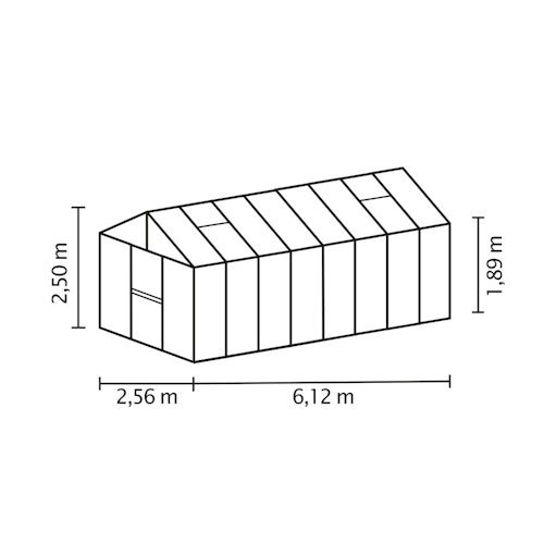 Vitavia Gewächshaus Zeus 15700 inkl. 3 Dachfenstern - 15,7 m²
