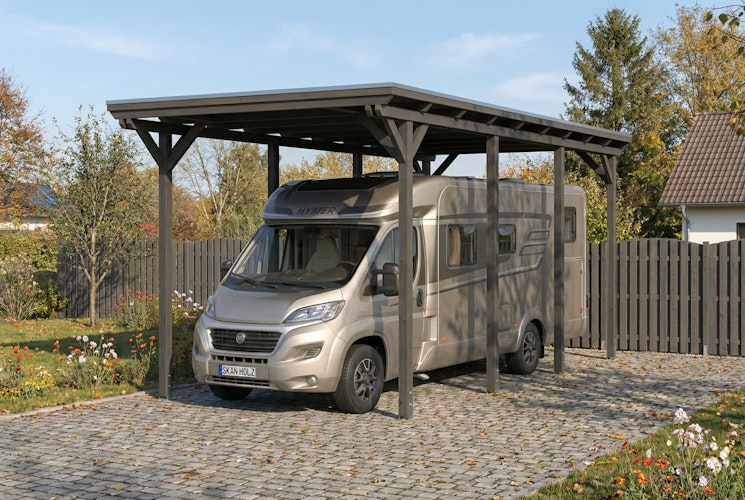 Skan Holz Emsland - Flachdach Caravan-Carport aus Leimholz Breite 402 cm
