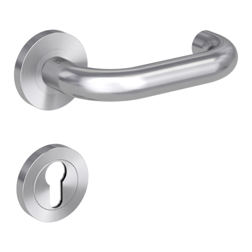 Griffwerk ALESSIA PROFESSIONAL Schraubtechnik FS -Edelstahl matt  Rosettengarnitur -Schraubt. -PZ -Stift 9mm -TS 38-50mm