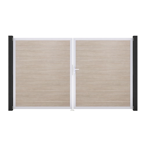 GroJa BasicLine Schmal Doppeltor Rahmen Aluminium EV1 3000 x 1800 mm