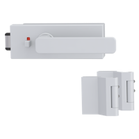 Griffwerk Glastürbeschlag PURISTO S mit Griff VAYA 265 MINIMAL MODERN smart2lock Flüster 3-tlg. Bänder VAYA 265 MINIMAL MODERN Seidenweiß