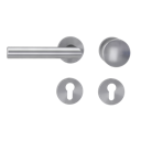 Vorschaubild Griffwerk Wechselgarnitur VAYA 128 LUCIA fast2fix Fast2Fix GK3 Rosetten rund Knopf R2 Edelstahl matt L 