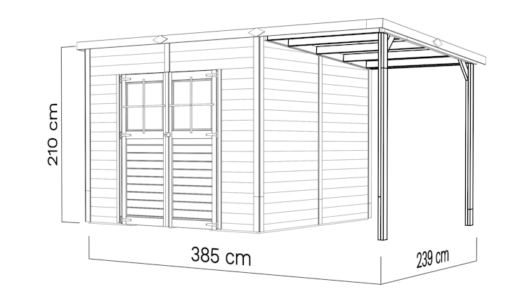 Bertilo Gartenhaus Alster 4 Plus XL natural - 19 mm
