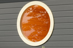 Karibu Saunafenster rund für Außensaunen mit 38 mm Wandstärke