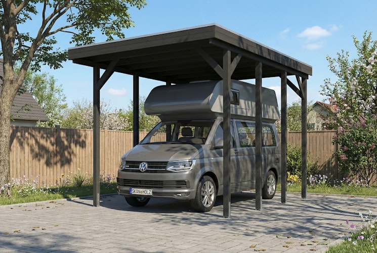 Skan Holz Friesland - Flachdach Caravan-Carport aus Nadelholz Breite 402 cm
