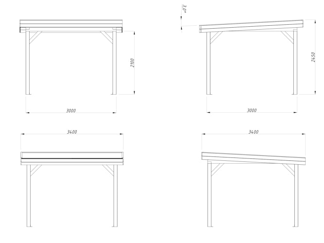 Palmako Carport/Pavillon Connect Lenna 8,3 m²