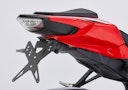 Vorschaubild PROTECH X-SHAPE Kennzeichenhalter SET mit Reflektor und Beleuchtung Alu & Stahl Schwarz für HONDA CBR1000RR