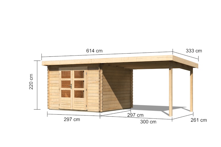 Karibu Woodfeeling Gartenhaus Bastrup 5 naturbelassen - 28 mm